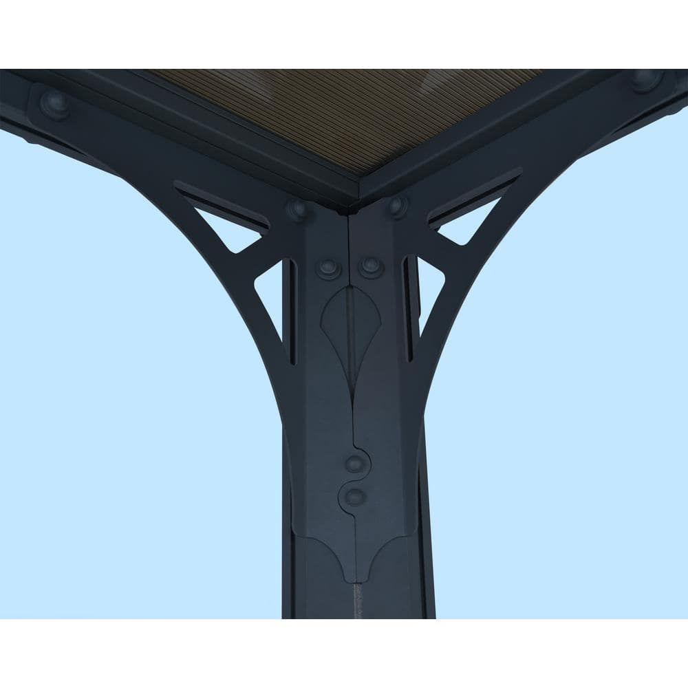 Milano 10' x 14' Gray and Bronze Aluminum Gazebo