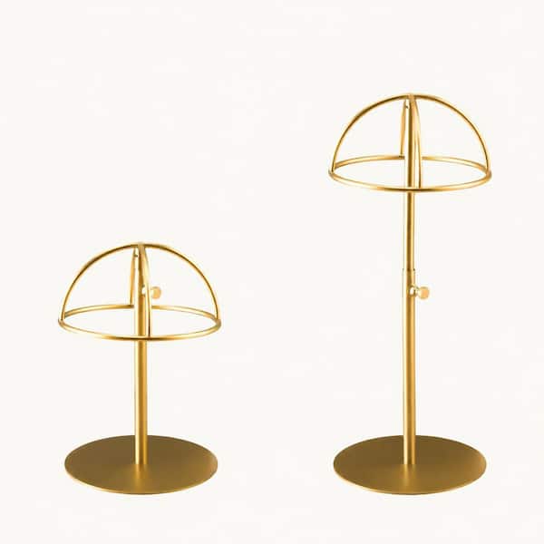 2PCS Gold Stainless Steel Cake Stand with Adjustable Height and Fingerprint Resistant Finish, Modern Minimalist
