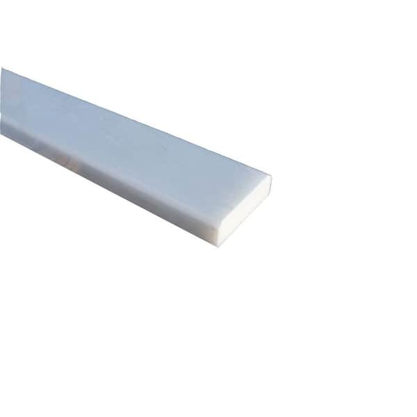 MSI White Double Bevelled 2 in. x 36 in. Polished Marble Threshold Tile Trim (3 ln. ft./Each)