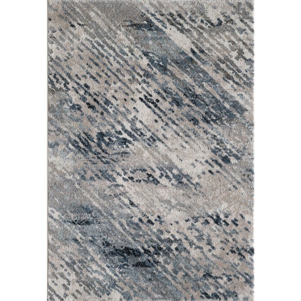 MILLERTON HOME Rue Blue Stone 8 ft. x 10 ft. Trellis Mid-Century Area Rug