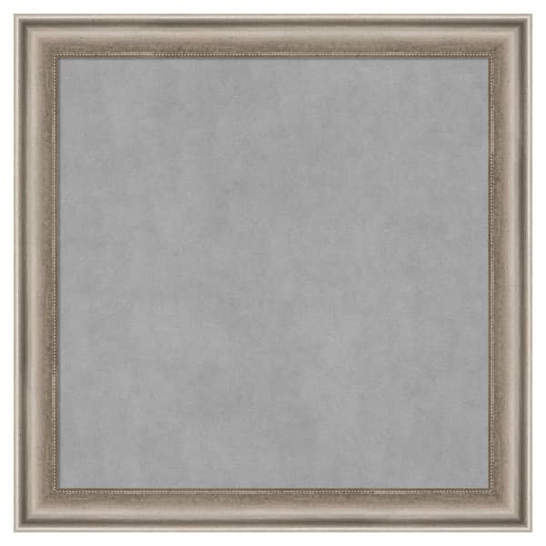 Amanti Art Salon Scoop Pewter 14 in. x 14 in. Framed Magnetic Board