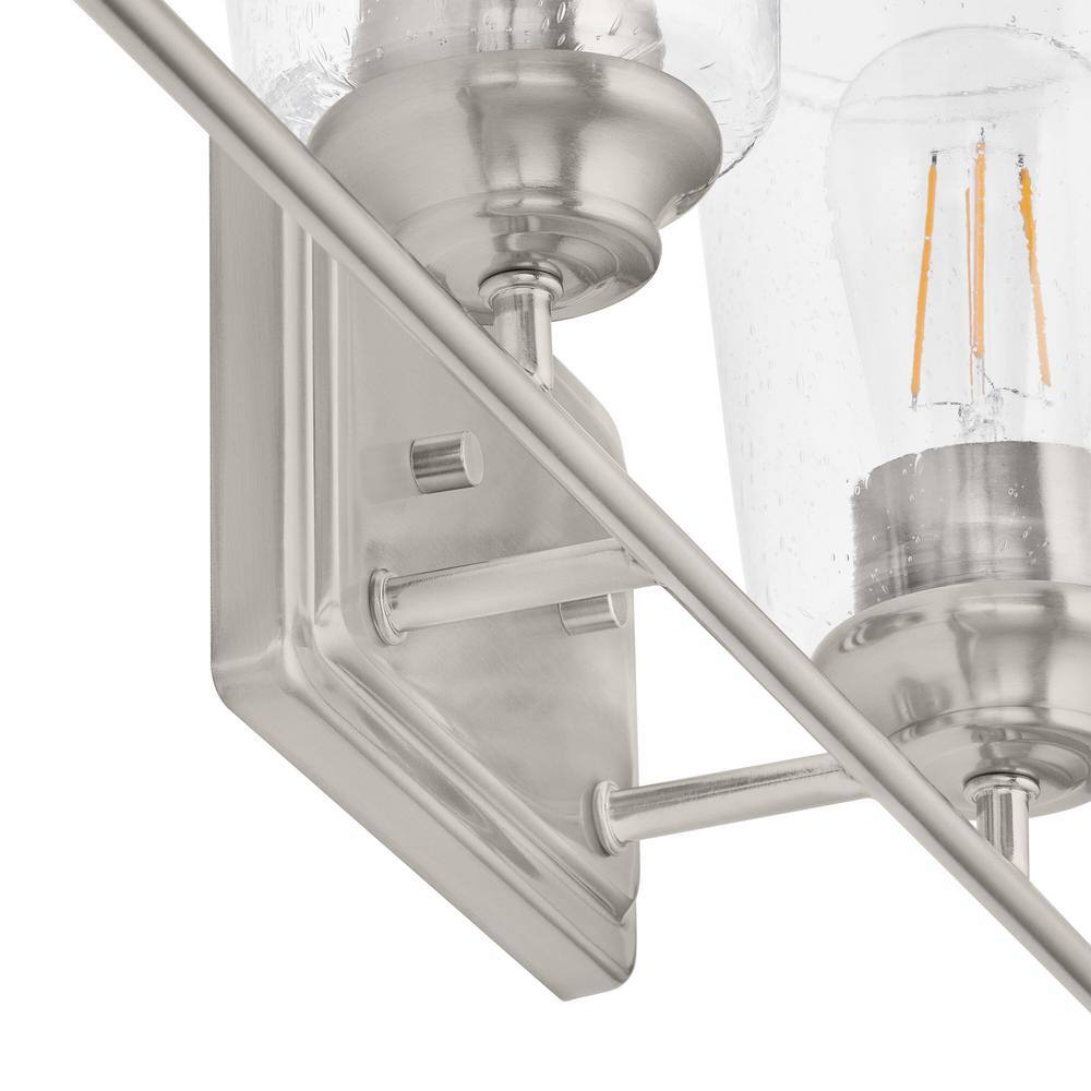 Evangeline 32" Brushed Nickel Vanity Light with Clear Glass Shades