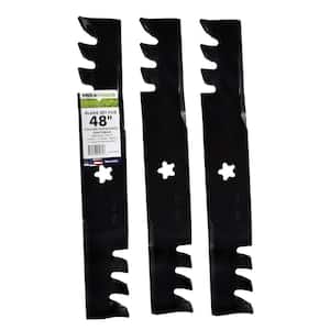3 Blade Commercial Mulching Set for Many 48 in. Cut Craftsman, Husqvarna, Poulan Mowers Replaces OEM #'s 532173921