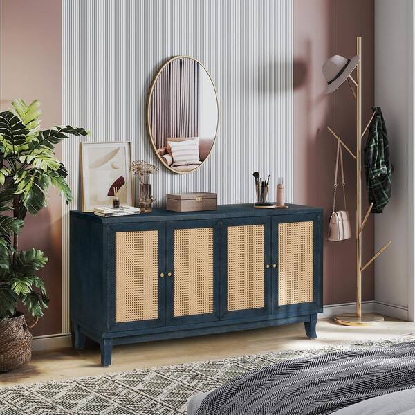 COWLOWN 59.80 in. W x 15.60 in. D x 32.30 in. H Antique Navy Blue