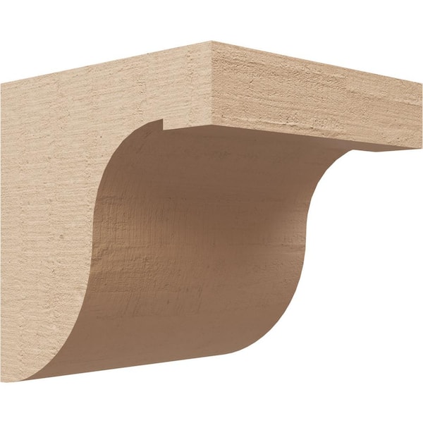 Ekena Millwork 5 in. x 5 in. x 5 in. Series 1 Wide Del Monte Rough Cedar Woodgrain Timberthane Polyurethane Corbel, Primed Tan