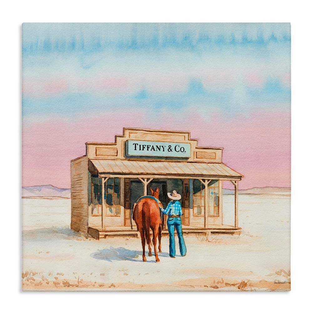 Fashionista Cowgirl in Desert by Amanda Greenwood Unframed Nature Graphic Art Print 36 in. x 36 in. price history on PriceWatchPro