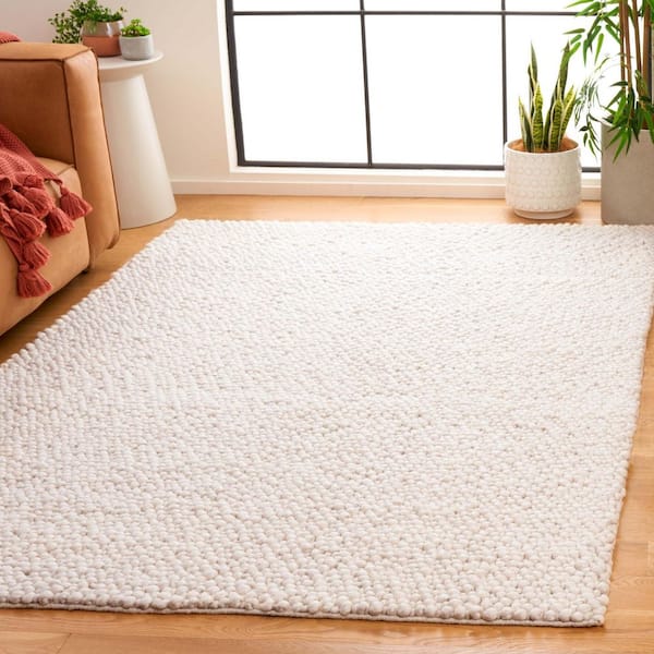 Natura 3 ft. x 5 ft. Ivory Solid Bubble Area Rug
