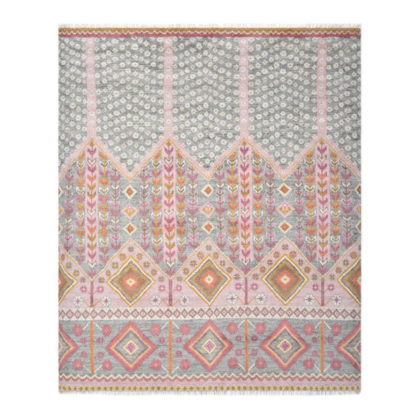 Hudson Handmade Pink 5 ft. x 8 ft. Area Rug