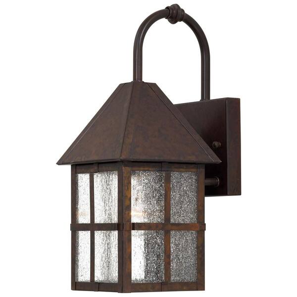 Minka Lavery Townsend 1-Light Rust Outdoor Wall Lantern Sconce