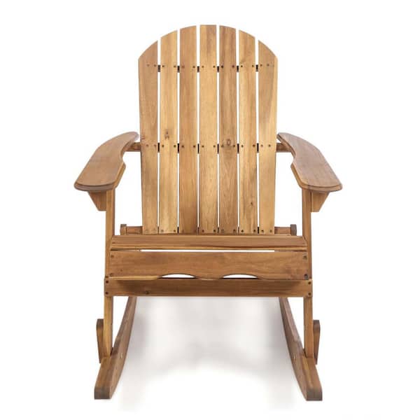 Tunearary 38.25 in. W Natural Wood Adirondack Outdoor Rocking Chair