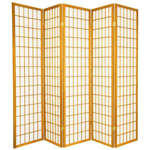 6 ft. Honey 5-Panel Room Divider