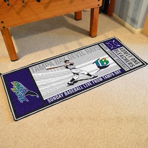Tampa Bay Devil Rays Gray 2 ft. 6 in. x 6 ft. Ticket Runner Area Rug
