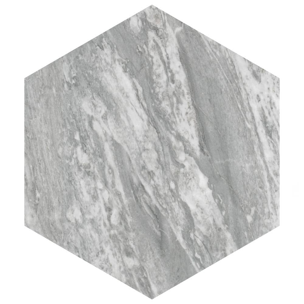 BioTech Hex 11" x 13" Matte Gray Porcelain Tile