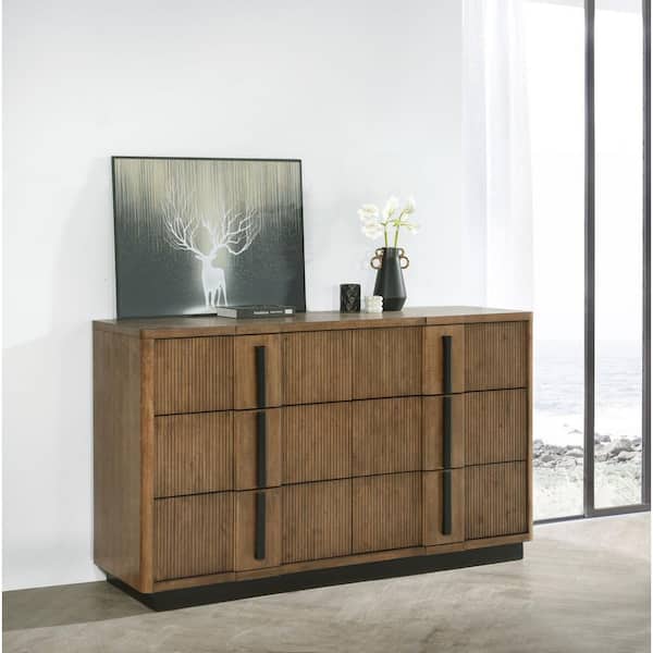 Coaster Terrace Ash Brown 6-drawer 65.5 in. Dresser Cabinet