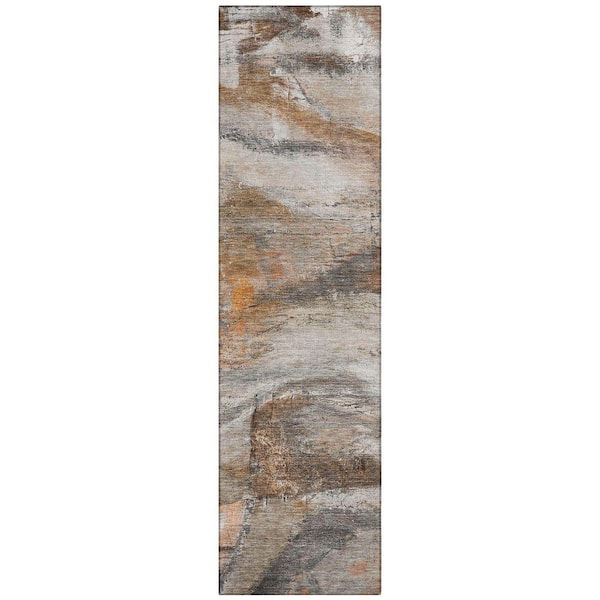 Chantille Machine Washable Indoor/Outdoor Abstract ACN2039 Brown 2 ft. 3 in. x 7 ft. 6 in. Runner Rug