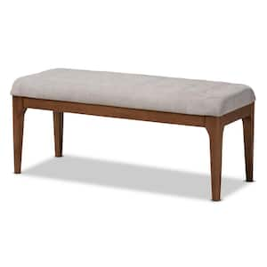 Baxton Studio Odessa Grey and walnut brown Dining Bench 175-10842-HD