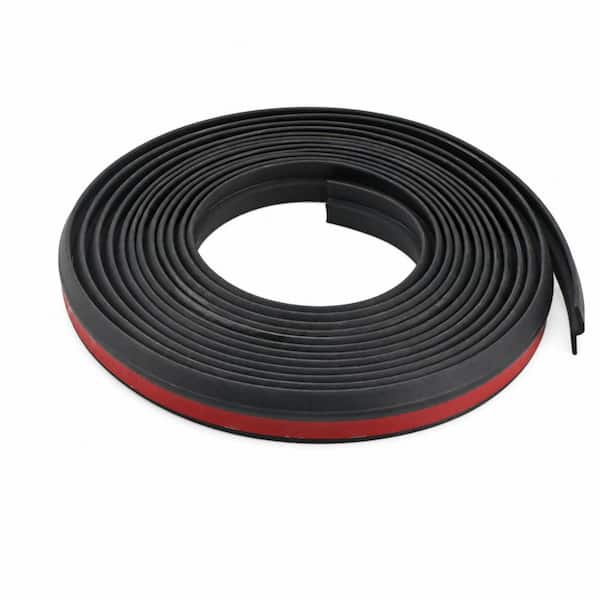 0.9 in. x 157 in. Black Automotive Hood Weatherstrip Rubber Seal Strip for Engine Cover Soundproofing Weather Stripping