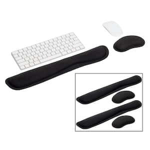 3 in. Black Memory Foam Ergonomic Keyboard and Mouse Wrist Rest Sets