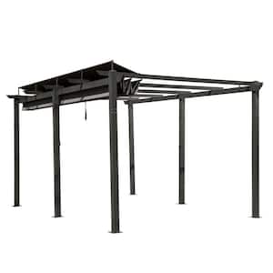 16 ft. W x 11 ft. D Aluminum Pergola with Weather-Resistant Retractable Canopy