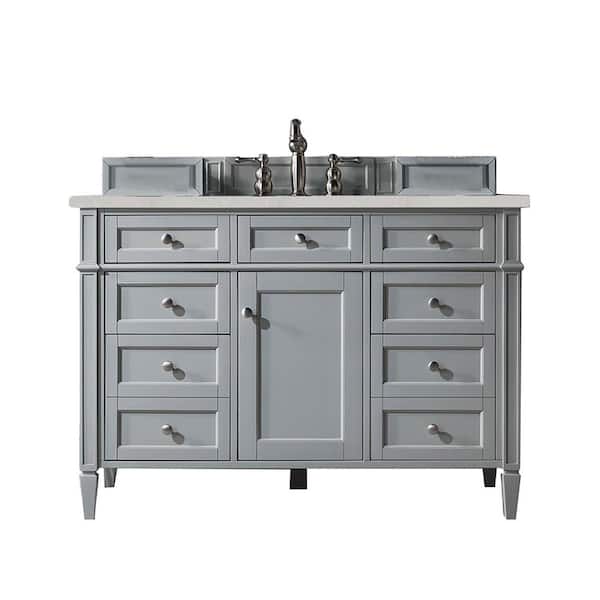 James Martin Vanities Brittany 48 in. W x 23.5 in. D x 34 in. H Bathroom Vanity in Urban Gray with Eternal Serena Quartz Top