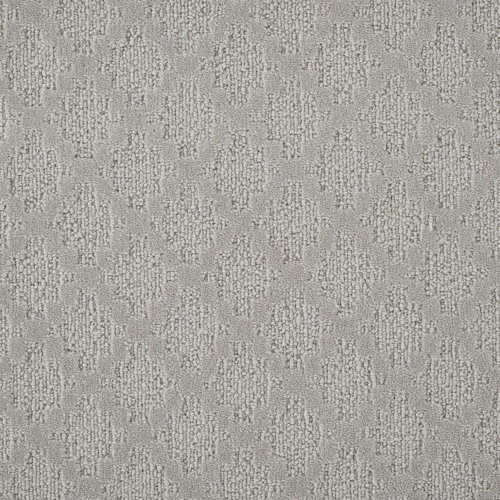 Natural Harmony Intriguing Feather Gray 12 ft. 44 oz. Wool Texture ...