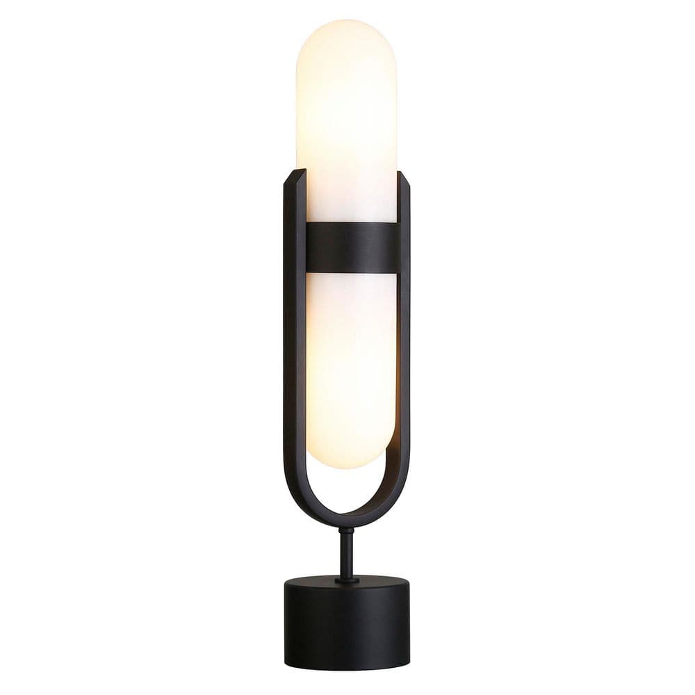 Blair 25 in. Blackened Bronze Table Lamp with Glass Shade price history on PriceWatchPro