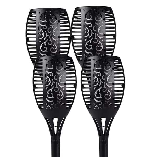 Misopily 43 Solar Torch Lights with Flickering Flame Effect Waterproof Outdoor Pathway Lighting 4-Pack
