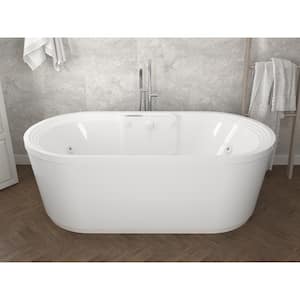 Pearl 5.6 ft. Center Drain Whirlpool and Air Bath Tub in White