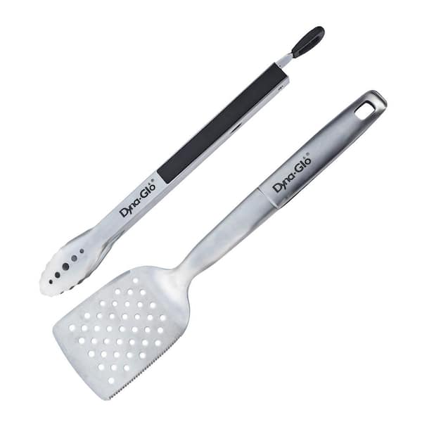 Dyna-Glo 2-Piece Stainless Steel Grilling Tool Set with Spatula and Tongs