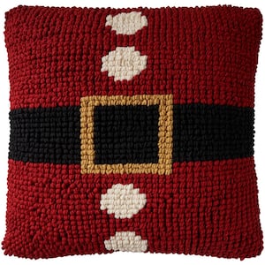 Holiday Pillows Red Modern and Contemporary 20 in. x 20 in. Sq. Throw Pillow