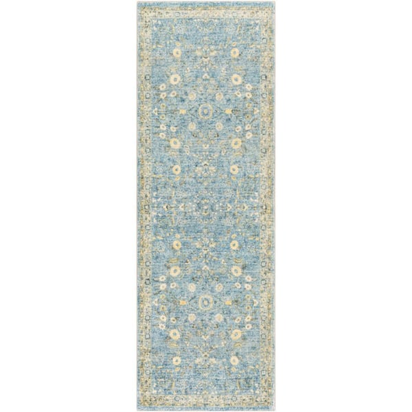 Livabliss Oshawa Sky Blue 3 ft. x 8 ft. Indoor Area Rug