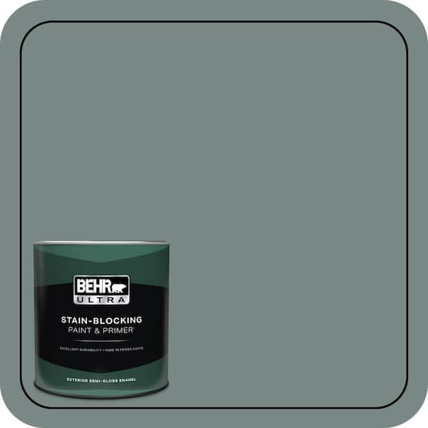 BEHR ULTRA 1 qt. #PPU12-16 Juniper Ash Semi-Gloss Enamel Exterior Paint & Primer