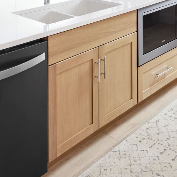 Avondale 30 in. W x 24 in. D x 34.5 in. H Ready to Assembled Plywood Shaker Sink Base Kitchen Cabinet in White Oak