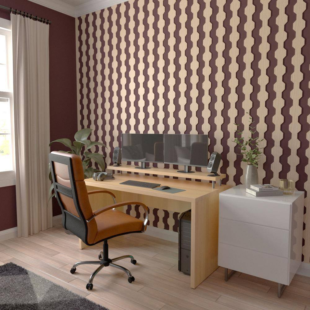 Pontiac 47" Red Oak Adjustable Decorative Slat Wall Panel Kit