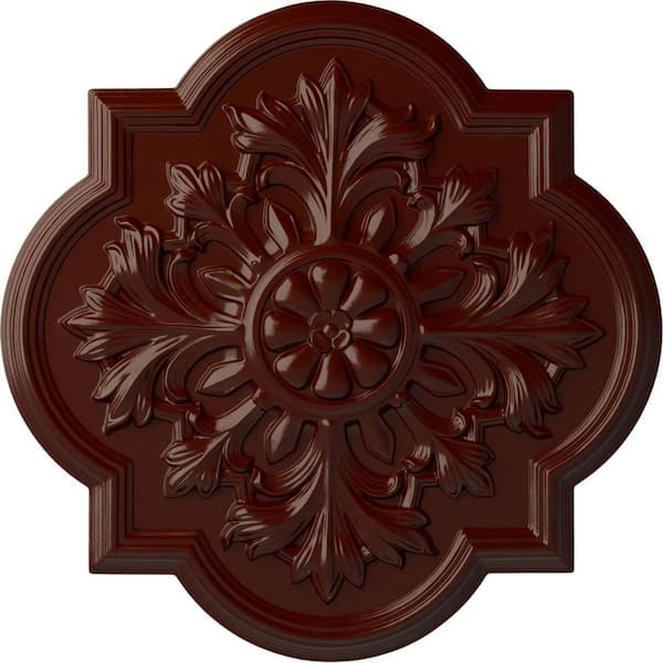 Ekena Millwork 20" x 1-3/4" Bonetti Urethane Ceiling Medallion (Fits Canopies upto 5-1/8"), Brushed Mahogany
