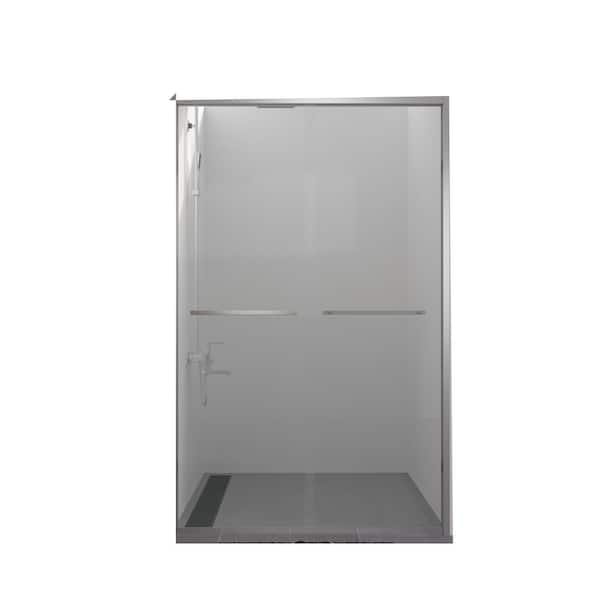 44-48 in. W x 76 in. H Sliding Framed Shower Door in Chrome with Clear Tempered Glass