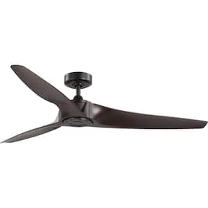 Manvel Collection 60 in. 5-Blade Walnut DC Motor Transitional Ceiling Fan