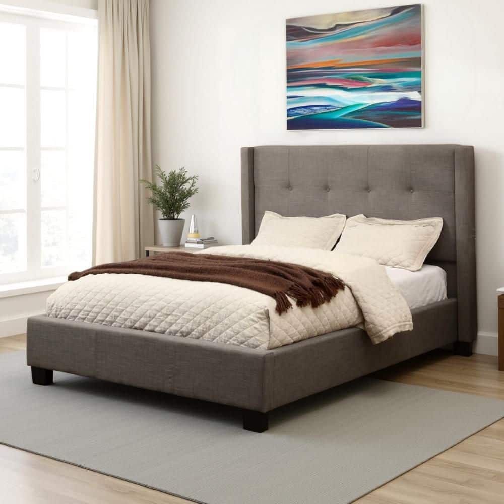 Adams Gray Wood Frame Queen Size Panel Bed with Storage price history on PriceWatchPro