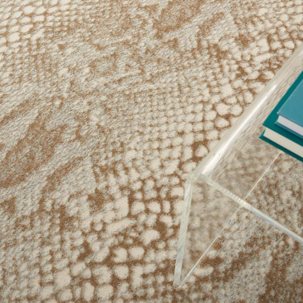 Ivory Beige 8' x 10' Abstract Animal Print Area Rug