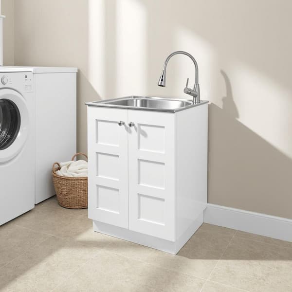 Glacier Bay 24 in. W x 21 in. D x 34 in. L Stainless Steel