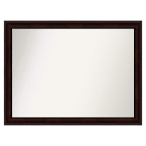 Amanti Art Coffee Bean Brown 49.25 in. x 37.25 in. Custom Non-Beveled Satin Recyled Polystyrene Framed Vanity Wall Mirror