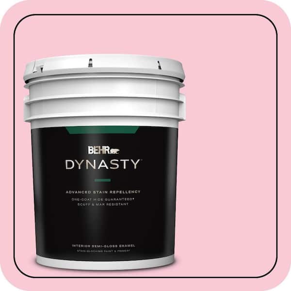 BEHR DYNASTY 5 gal. #110A-3 Palace Rose Semi-Gloss Enamel Interior Stain-Blocking Paint & Primer