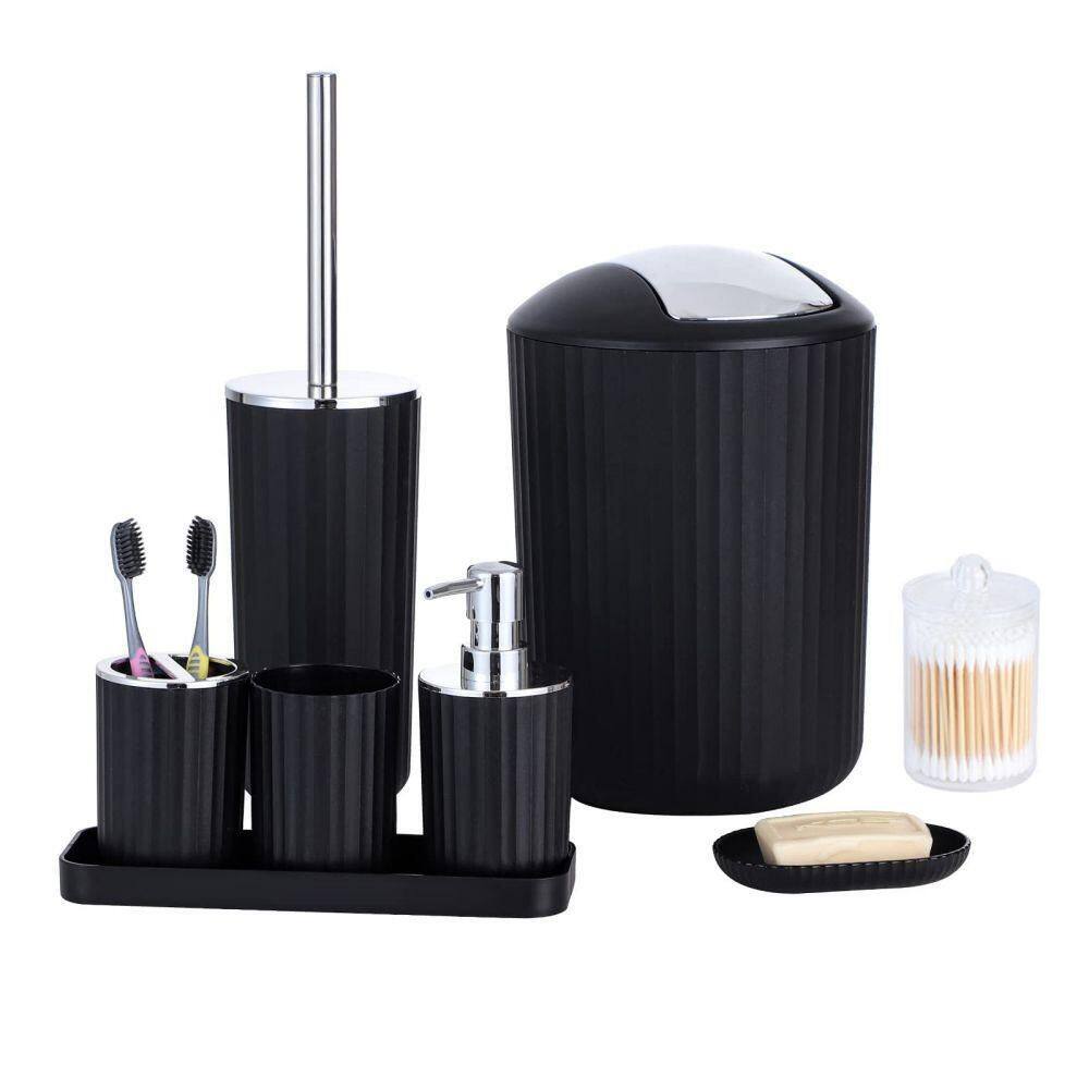 Dracelo 8-Piece Bathroom Accessory Set with Toothbrush Holder,Cup,Soap ...
