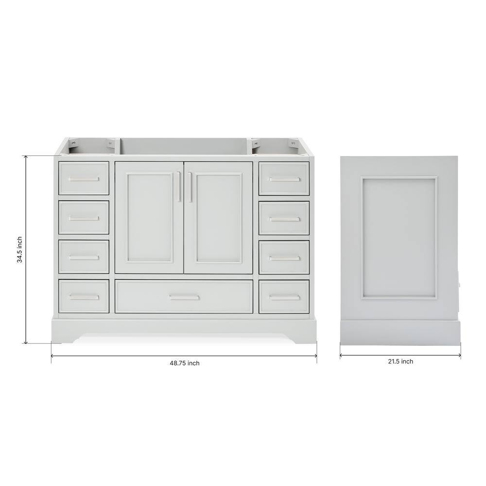 Stafford 48" Gray Hardwood Single Freestanding Vanity Cabinet