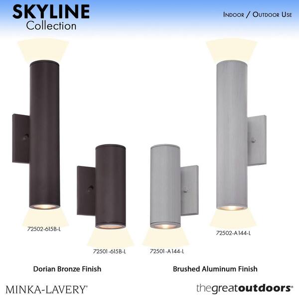 Minka Lavery - Skyline 1-Light Dorian Bronze Outdoor Integrated Wall Lantern Sconce Light