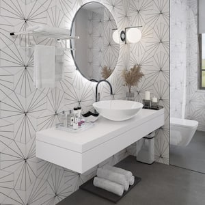 Aster Hex Blanco 8-5/8 in. x 9-7/8 in. Porcelain Floor and Wall Tile (11.5 sq. ft./Case)