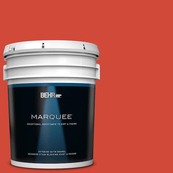 BEHR MARQUEE 5 gal. #P180-7 Top Tomato Satin Enamel Exterior Paint & Primer