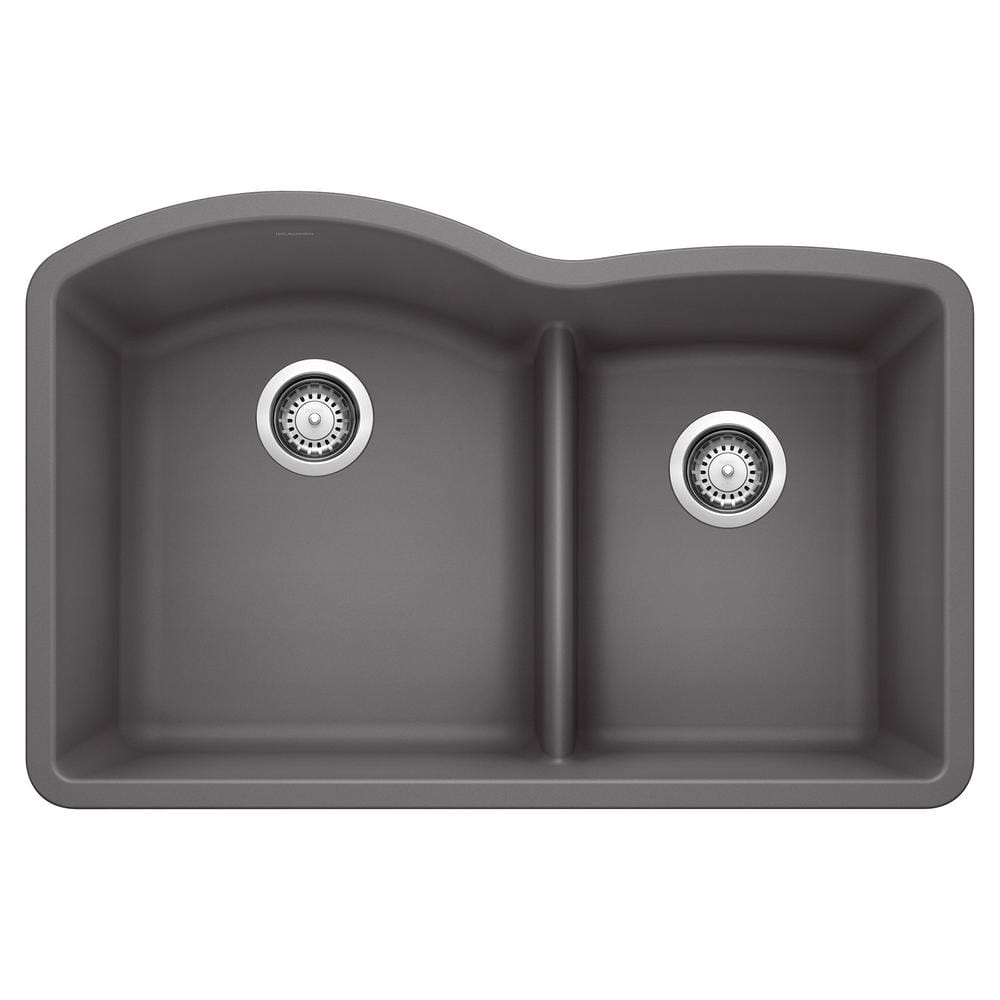 DIAMOND 32 in. Undermount Double Bowl Cinder Granite Composite Kitchen Sink