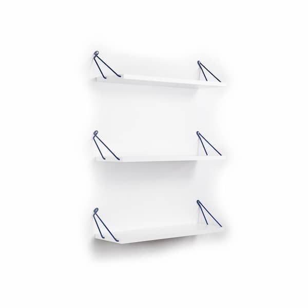 24 in. W 5 in. H x 7 in. D Floating Wood Rectangular Shelf 3-Tier Wall Mount Bathroom Wood Floating Shelf in White