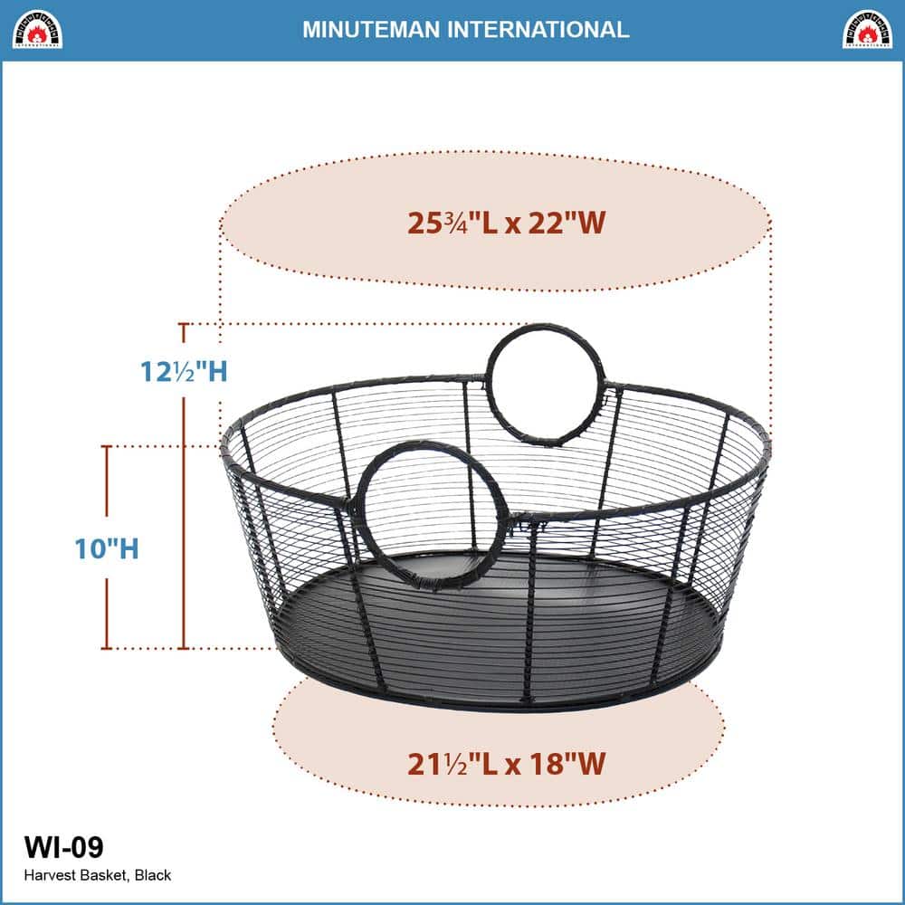 25" Airy Hand-Woven Steel Harvest Basket with Powder-Coat Finish